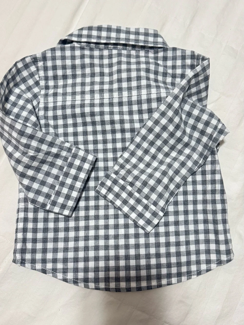 Carter's Gray & White Gingham Button-Down Shirt for Kids